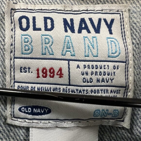Old Navy Denim Jean Jacket Women Size Medium Blue Button Up 100% Cotton Trucker - Picture 4 of 12